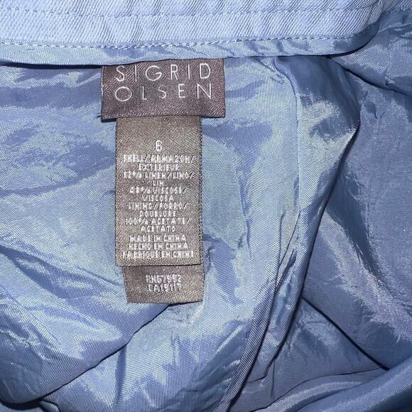 Sigrid Olsen ladies 6 linen viscose embroidered sequin hem office dress pants - Picture 12 of 12